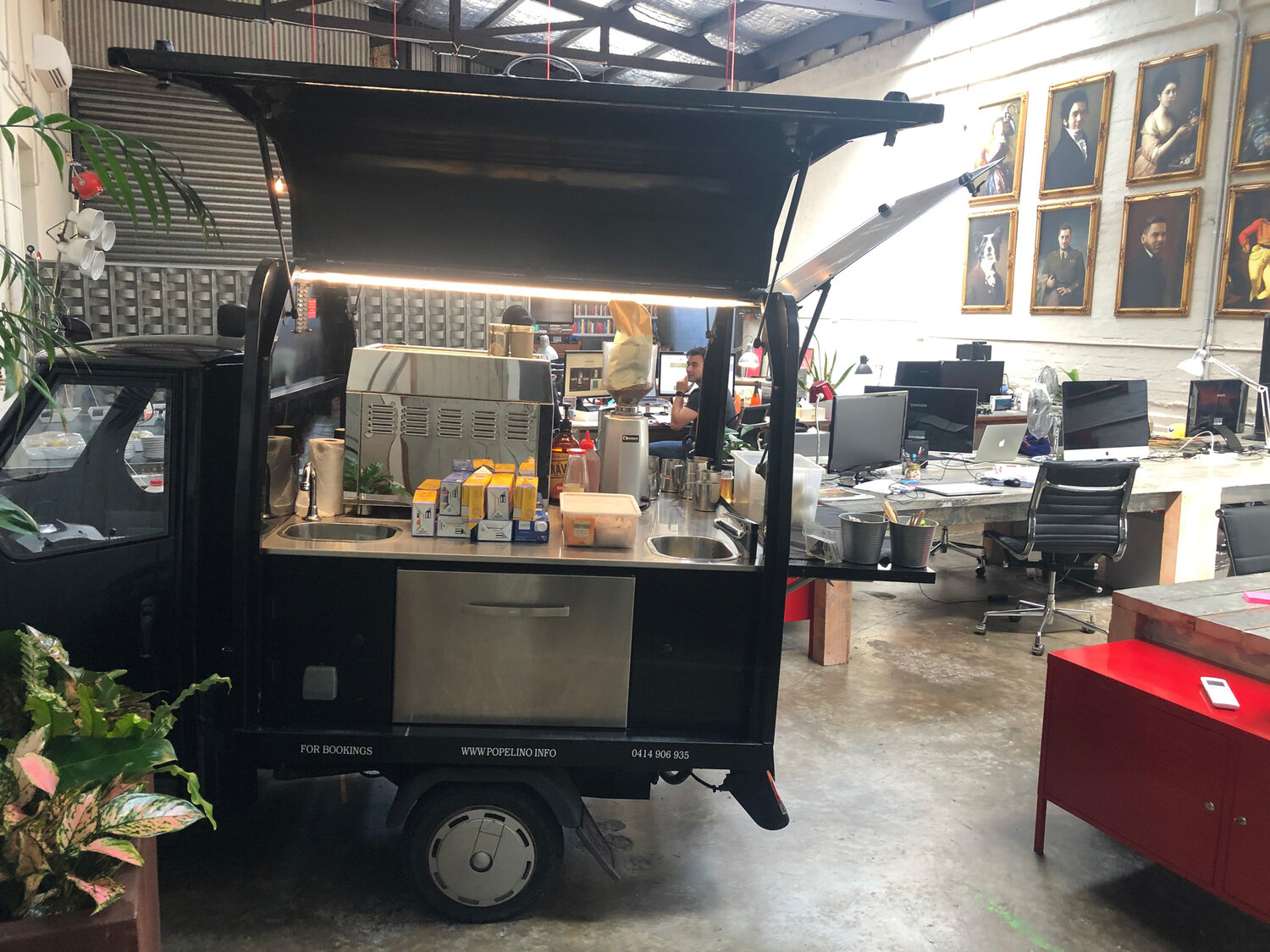 Popelino Cafe boutique mobile coffee carts for sale or one cart