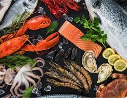 For Sale Fresh, Cooked Seafood Busy Train Station Shopping Mall Edgecliff Sydney