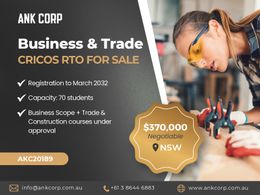 Business & Trade CRICOS RTO for Sale | NSW | $370,000 | AKC20189