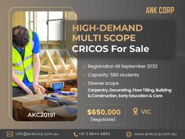 High-demand CRICOS RTO for Sale | VIC | Capacity 580 | $650,000
