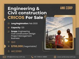  Engineering & Civil Construction CRICOS For Sale | QLD | $700,000