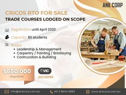 CRICOS RTO with Trade Courses for Sale | VIC | 80 Capacity | $650,000