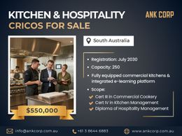 Kitchen & Hospitality CRICOS College for Sale | SA | AKC20181 | $550,000