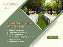 Event Management RTO for Sale | $270,000 | AKC20145