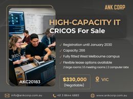 High-Capacity IT CRICOS RTO for Sale | VIC | $330,000 | AKC20183