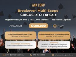Breakeven Multi-Scope CRICOS RTO for Sale | 455 Capacity | $400,000 | AKC20198