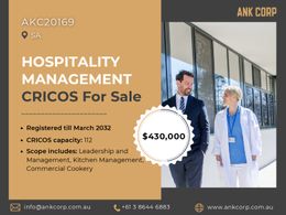 Hospitality Management CRICOS For Sale | SA | $430,000