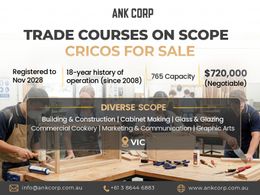 Trade Course CRICOS RTO for Sale | Multi-Sector Scope | VIC | $720,000 