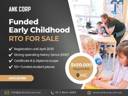 Funded RTO for Sale | Early Childhood Education | VIC | $450,000 | AKG20186