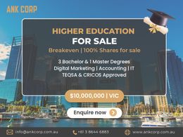 100% Shares Higher Education for Sale | $10,000,000 | VIC | AKH20176