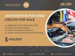Automotive-Focused CRICOS RTO for Sale | VIC | $450,000 | AKC20201