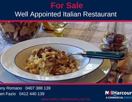 MAKE AN OFFER - Well Appointed Italian Restaurant For Sale!